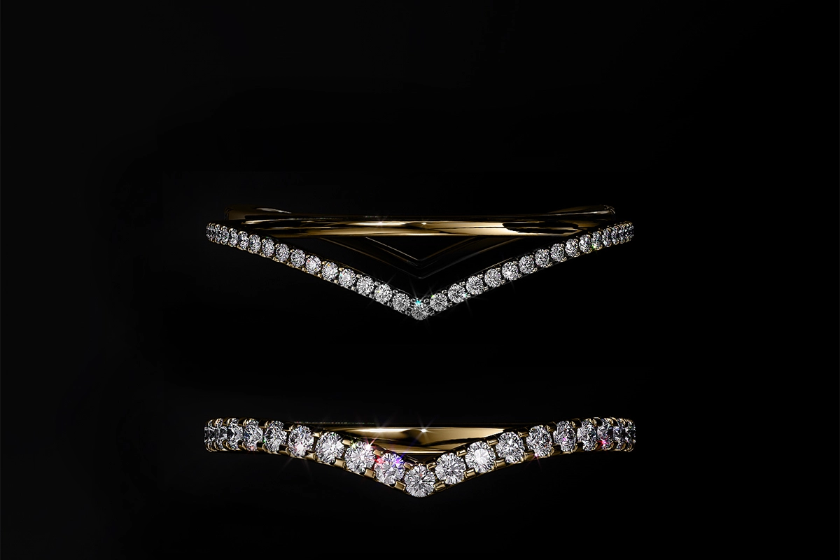 diamond ring on black background